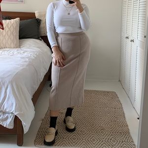 Ripped knit UCHUU Montreal midi skirt